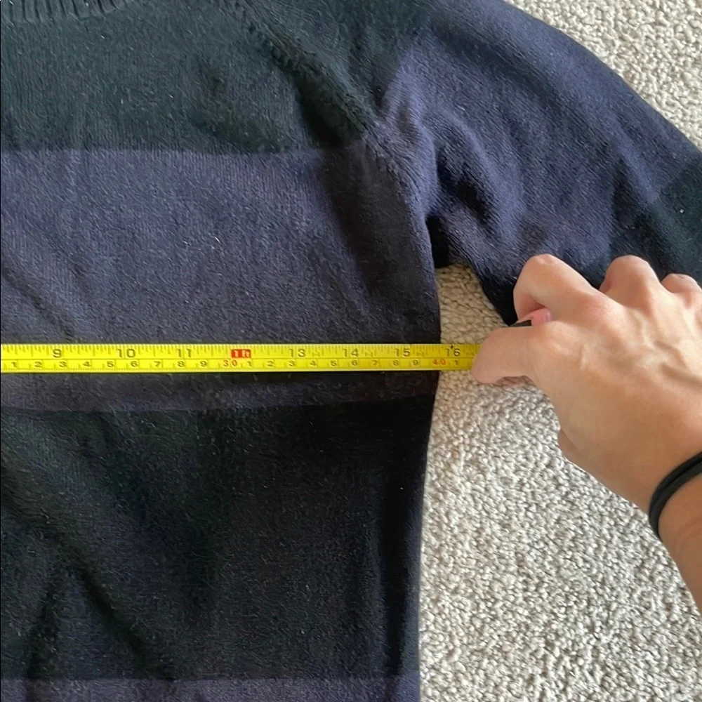 French Connection Black and Gray Striped Sweatshirt